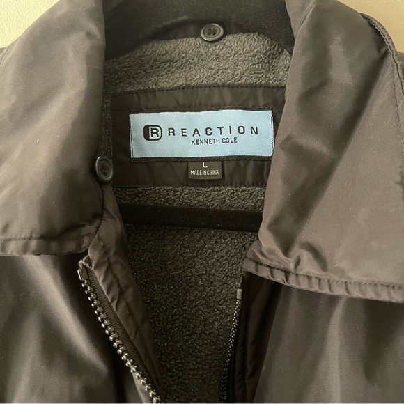 Kenneth Cole Reaction Black Collared Puffer Jacket - Picture 7 of 8